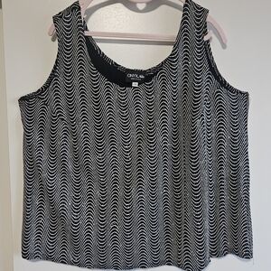 Onyx Nite Black and Silver Boxy Sleeveless Tank Top